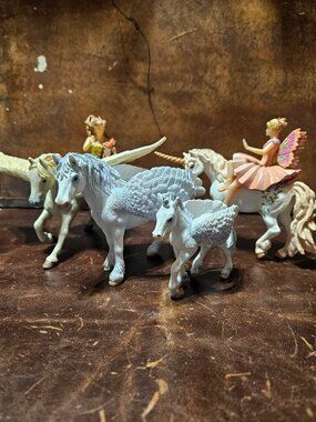 Vintage Schleich or Papo  Elves, Fairies, Pegasus, Unicorn